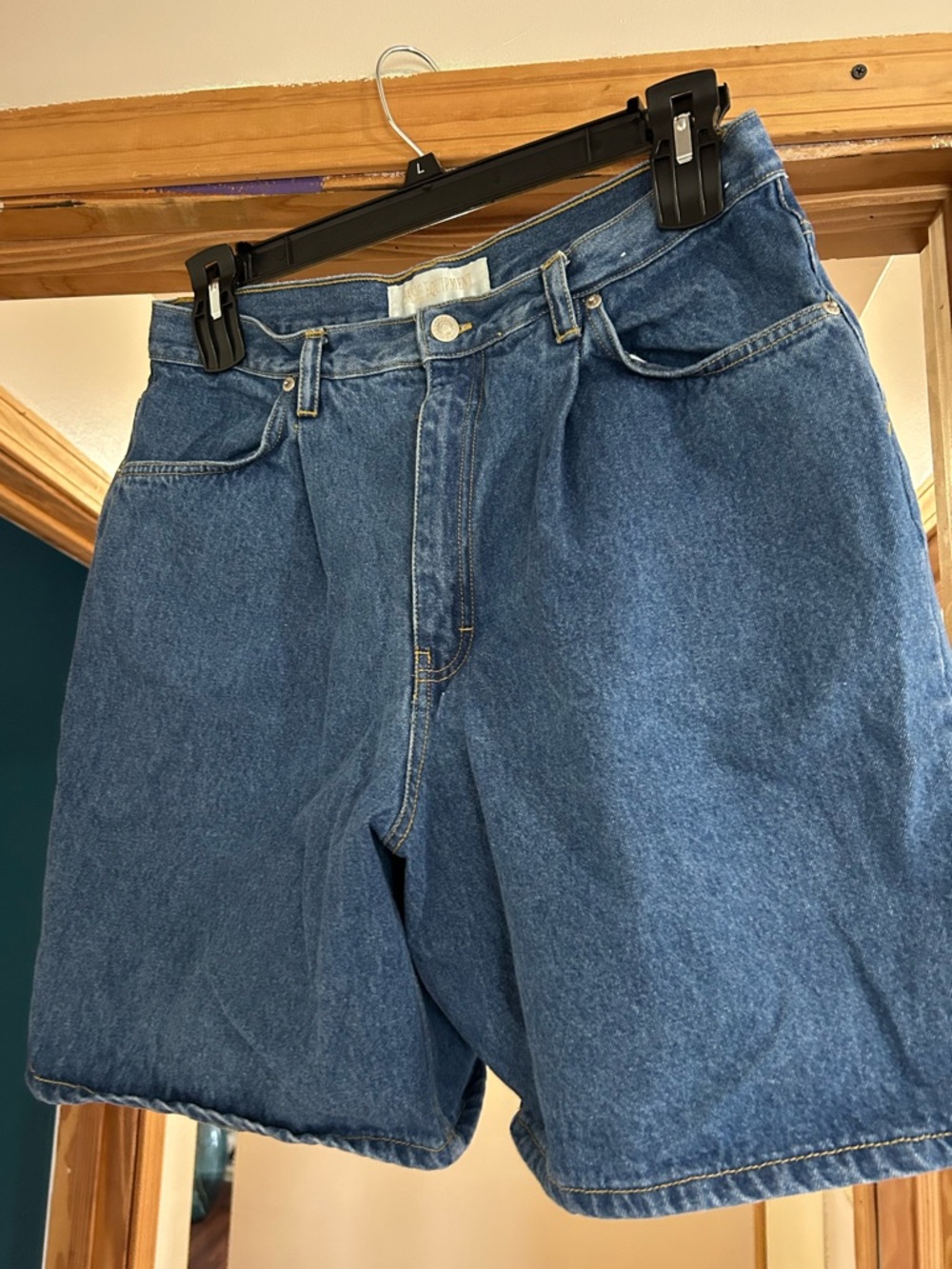 High-Waist Blue Denim Jean Shorts for Women